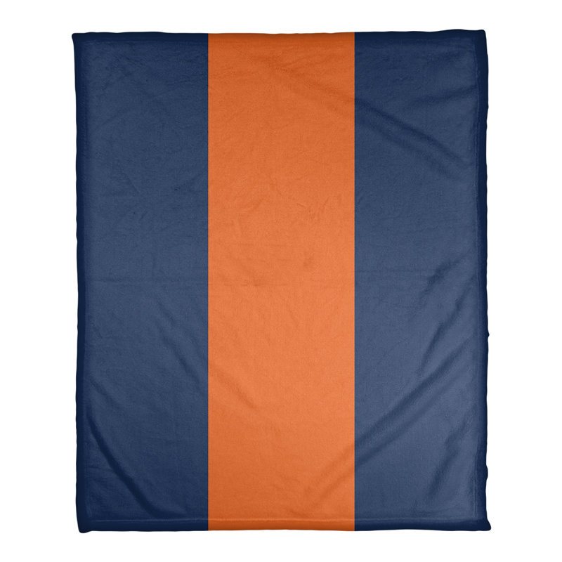 Quilted Throw Blanket, 30" W x 40" L, Midnight Blue/Orange, Detroit