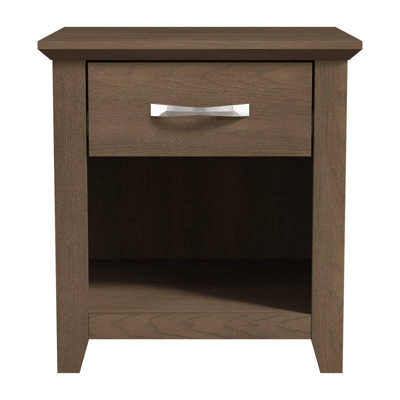 Astrid Transitional 20"H Nightstand With Open Shelf, Dark Brown Oak