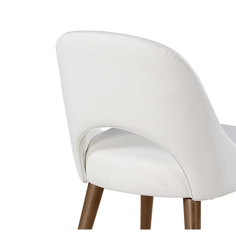 Chaise d'appoint à dossier ouvert Avaline avec pieds en bois massif