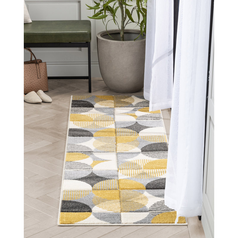 Astrid Geometric Synthetic Area Rug, Runner 67 x 220 cm