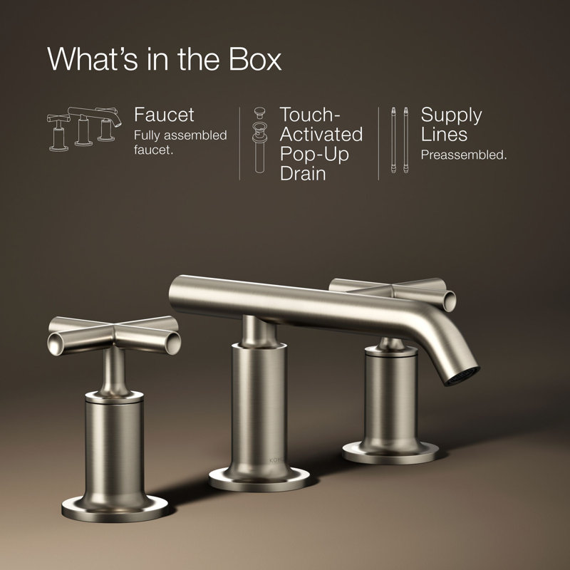 Purist Widespread Bathroom Sink Faucet, Vibrant Brushed Nickel