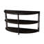 Console couleur anthracite, 2 tablettes, table en métal et en bois en forme de demi-lune, finition ouverte grise et espace de vie, chambre à coucher, vestibule