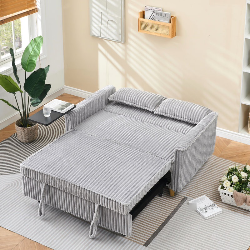 Velours côtelé gris à couper le souffle avec plateau de bureau mobile et socle de charge, Gris