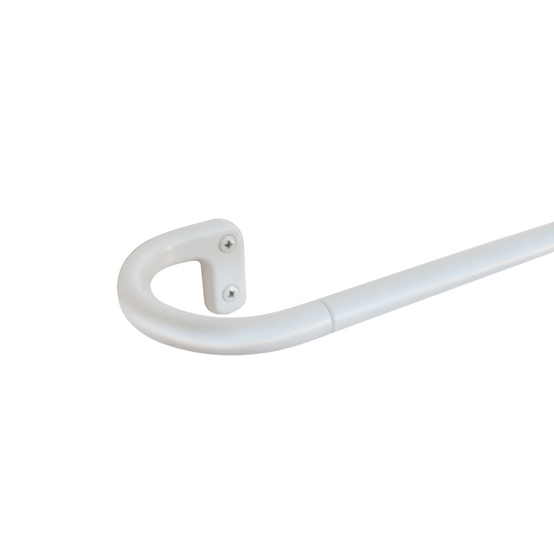 Tringle à rideaux simple réglable en métal Justi, H 2,5 po x l 128 po x P 3,5 po, Blanc