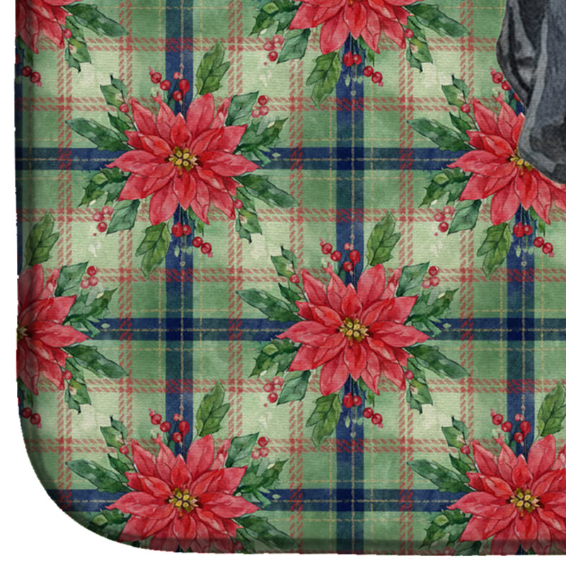 Tapis de séchage Bluetick Coonhound Christmas PoinsettIas