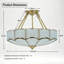 Abat-jour lustre rétro, abat-jour plafonnier encastré rétro 4 lumières, abat-jour luminaire suspendu doré pour couloir de chambre à manger de style campagnard