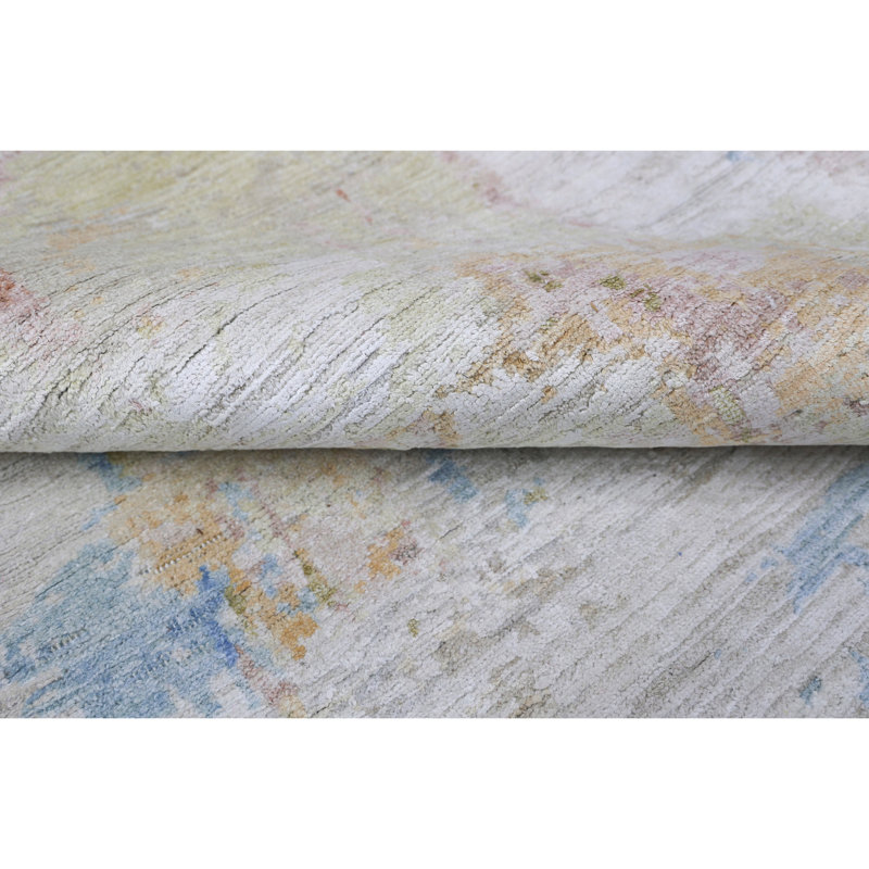 Multicolored Contemporary Silk Wool Blend