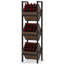 Support de panier industriel 15 po à 3 niveaux avec paniers en angle - Support à fruits et collation vertical rustique, organisateur de tour de rangement debout pour la cuisine, le garde-manger, la salle de bain, le salon - fini brun et noir