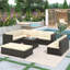 Canapé modulaire d'extérieur courbé avec coussins de 101,61 po de largeur Dilworth-96444273-96444272