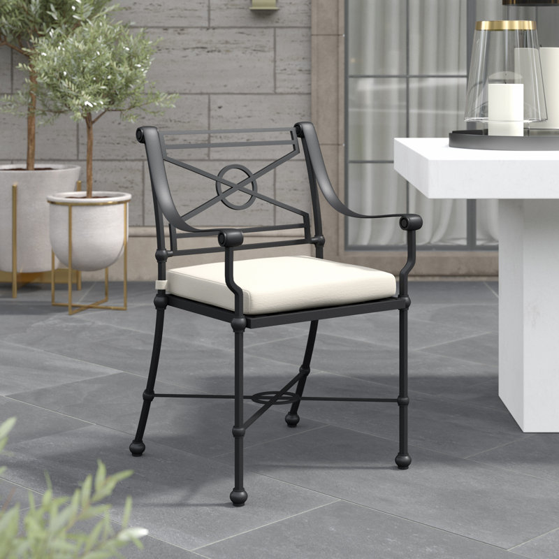 Outdoor Dining Armchair, Textured Black