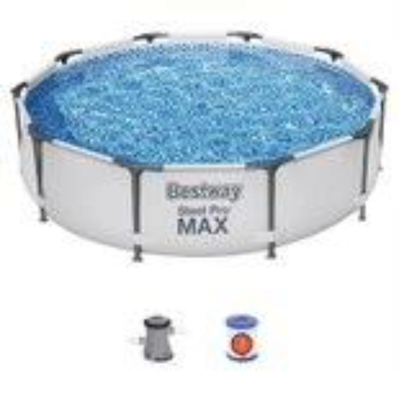 Plastic Round Inflatable Pool H x W x L , with Pump Included, 76cm H x 305cm W x 305cm L