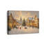 Christmas Village Farmhouse Wall Art Winter Street Canvas Print Framed Snowy European Village Street with Warm Lights, Holiday Decor for Living Room Entryway Office Bedroom 8 x 10 Inch