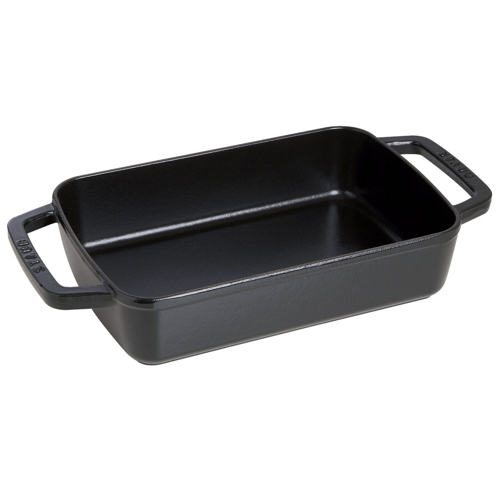 Staub Specialities Cast Iron Rectangular Large Roasting Pan, Black Staub