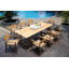 6 Seats 7 Pcs Grade-A Teak Wood Dining Set: 98" Sema Rectangle Table And 6 Amilo Stacking Arm Chairs #11AM3206-2038379604