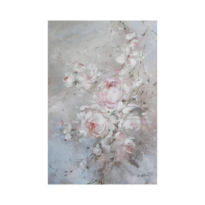 Blush Rose by Debi Coules - Painting on Canvas, 66.04 cm H x 45.72 cm W x 1.91 cm D, No Frame