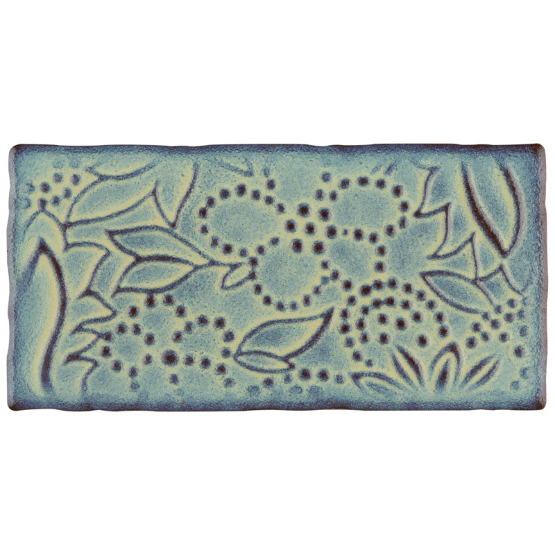 Antic Feelings 3" x 6" Ceramic Patterned Subway Tile, Feelings Aguamarina