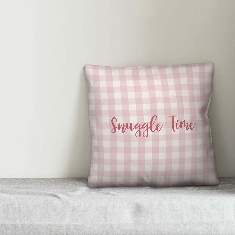 Plaid Throw Pillow, Pillow Cover, Pink