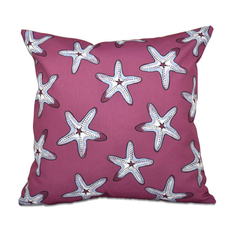 Housse et insert de coussin de plage, H 16 po x l 16 po, Mauve / Bleu