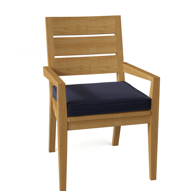 Algarve Outdoor Teak Dining Armchair, Canvas Navy