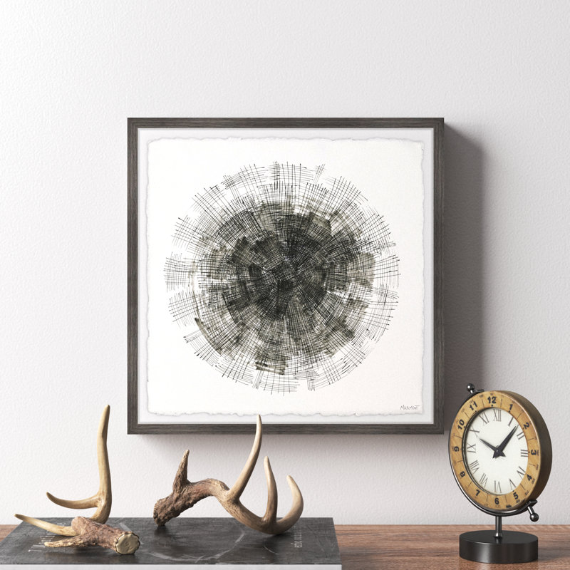 «Black Stitches» par Marmont Hill - reproduction d'art sur papier encadrée, H 12 po x l 12 po x P 1,5 po