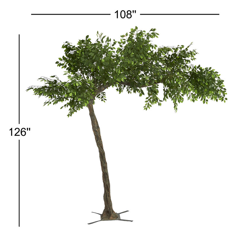 126'' Faux Tree in Metal Freestanding