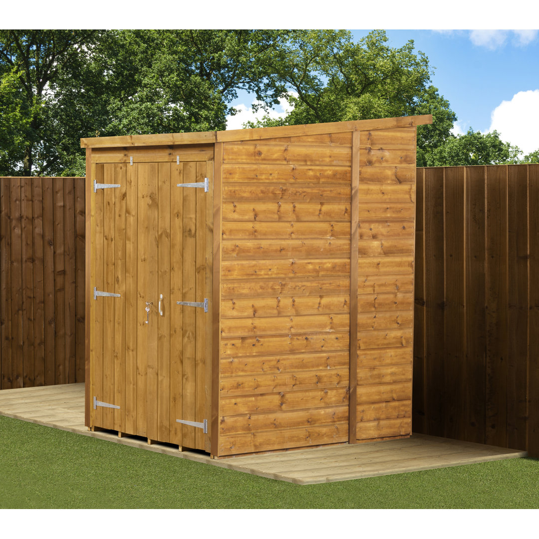 Modular Pent Garden Shed  4X6 No Windows  Double Door