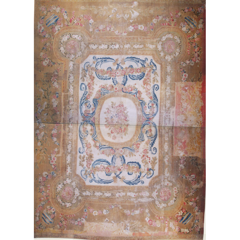 Antique Oversized Savonnerie French Knotted Rug