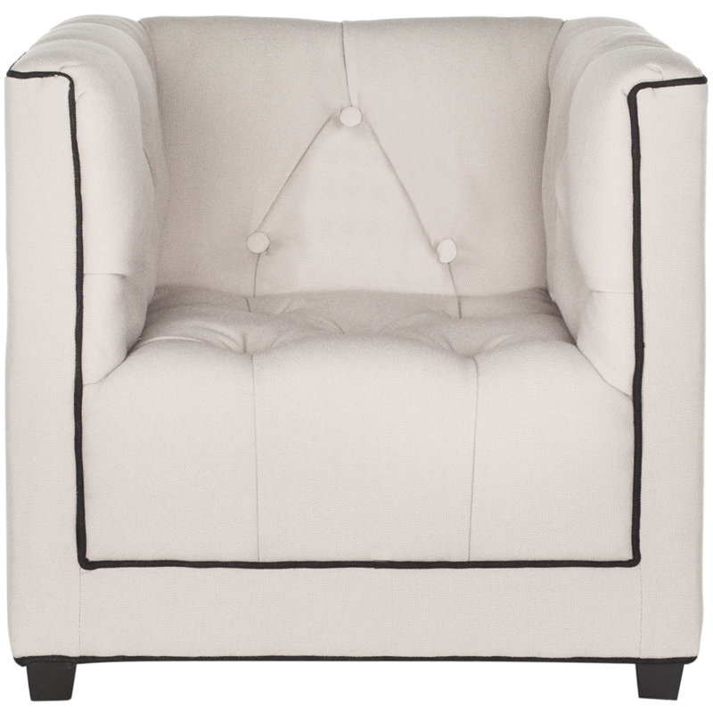Jiyaan Kids 11.6'' Club Chair and Ottoman, Taupe and Black
