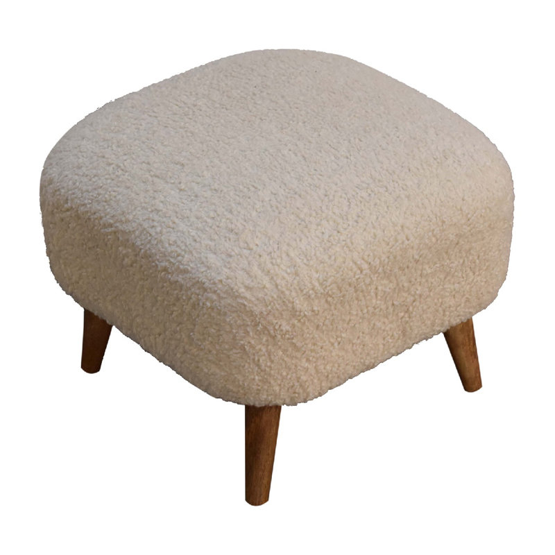 Isiah 40cm Wide Square Solid Colour Footstool Ottoman