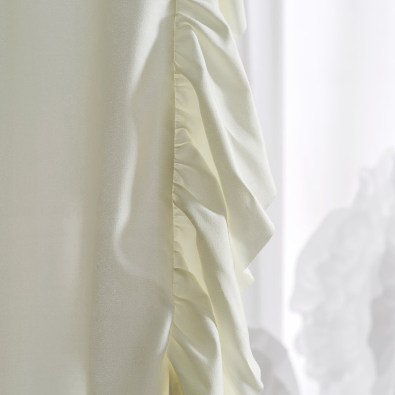 Paire de rideaux semi-transparents Reyna, Ivoire, l 54 po x L 63 po