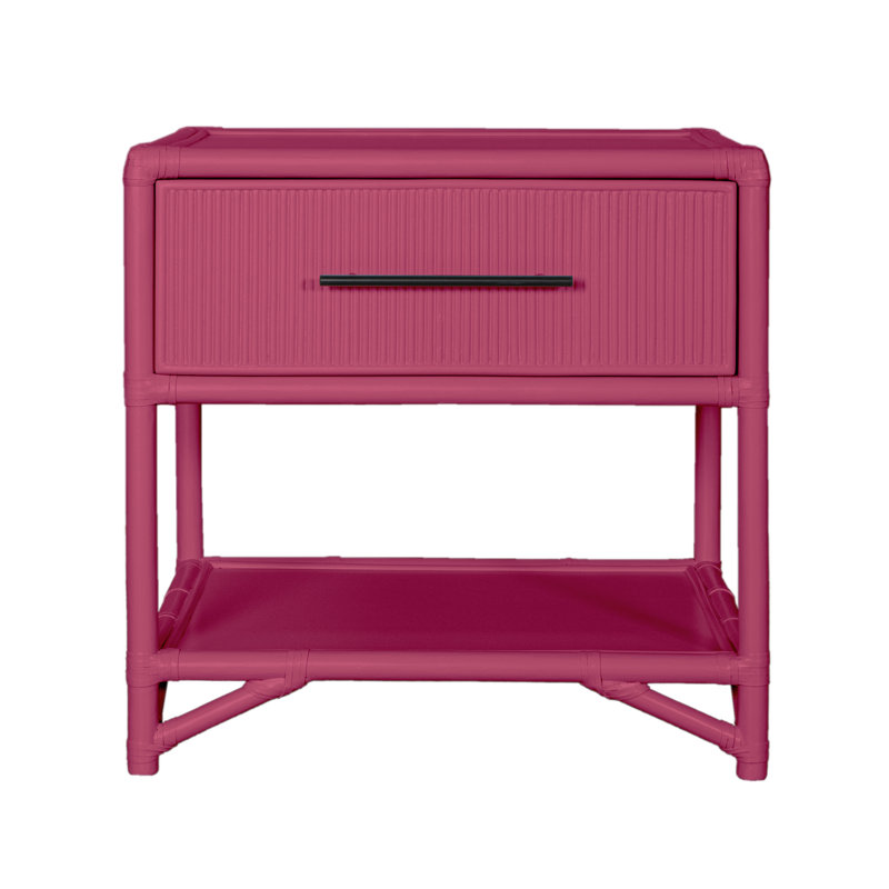Juno One-Drawer Nightstand, Hot Pink