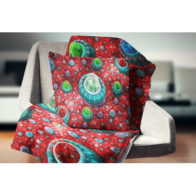 Fractal Exotic Planet - Abstract Printed Pillow