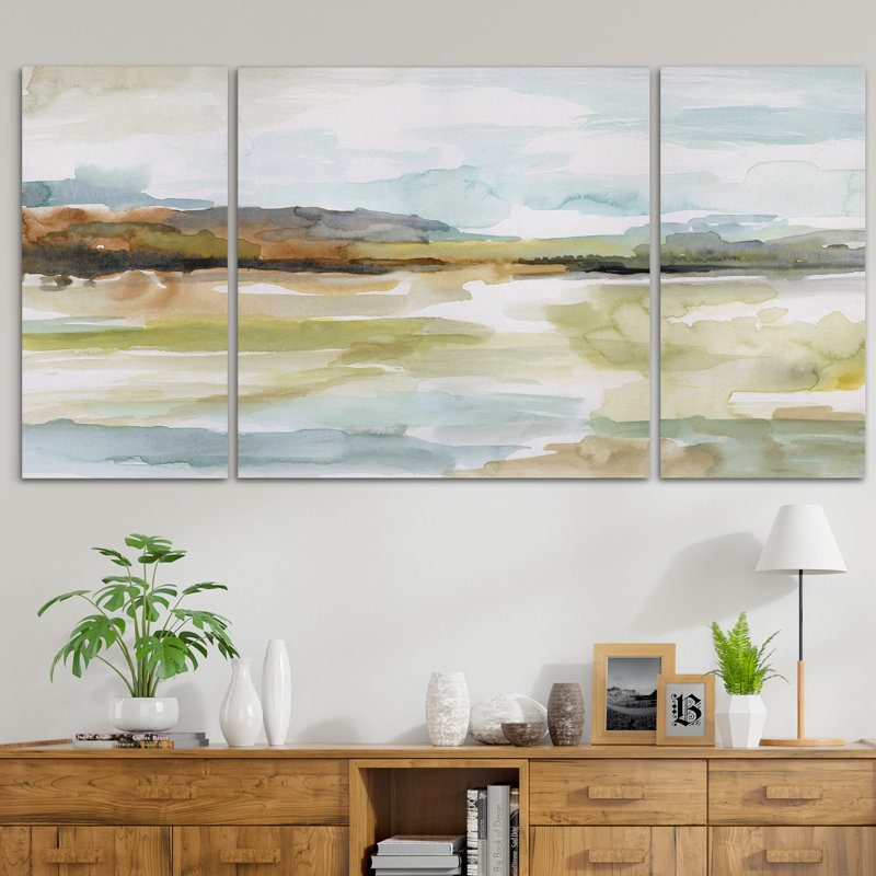 « lointaine », reproduction d’image multi-pièce sur toile premium, H 24 po x l 48 po x P 1,5 po