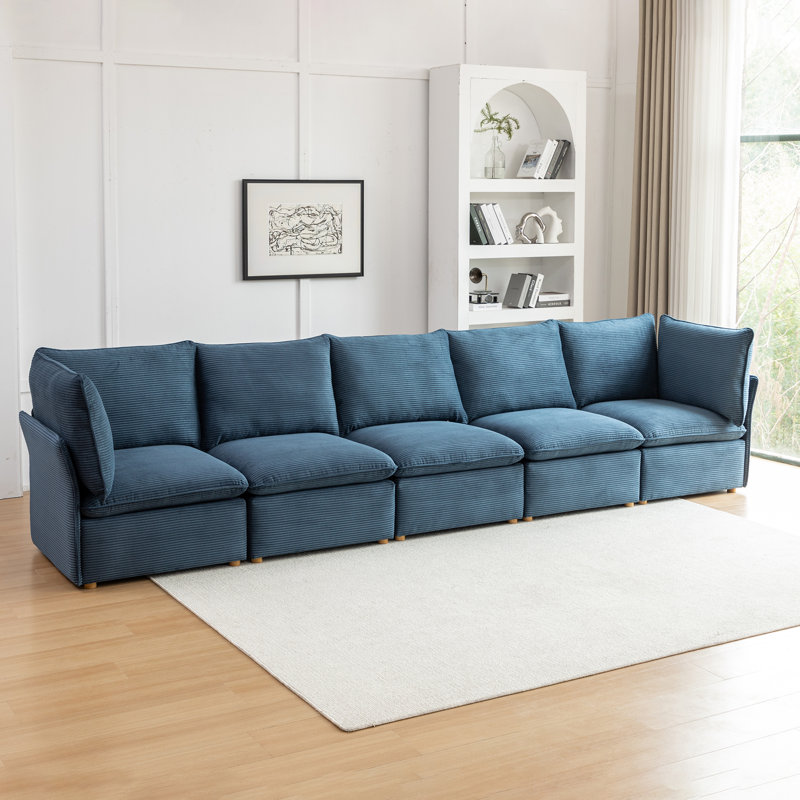 Canapé modulaire Hepworth Dejohn, H 36 po x l 154,5 po x P 33 po, 5, Bleu