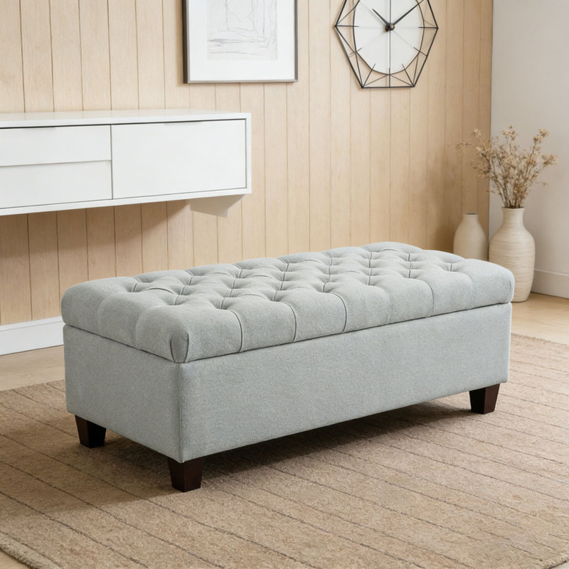 50.25" Storage Ottoman Bench, Baby Blue