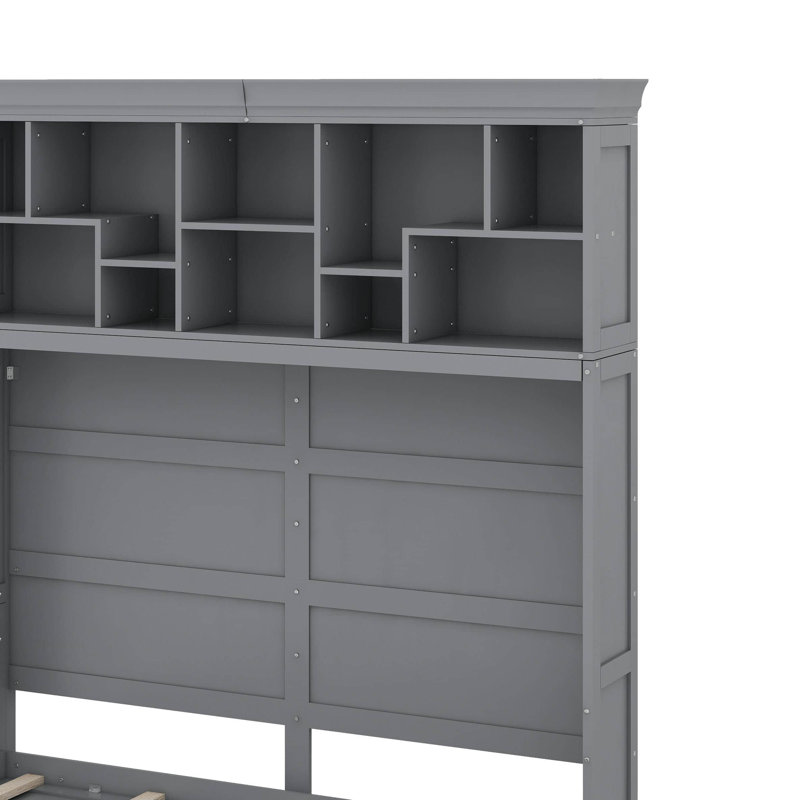 Grand lit escamotable avec tablettes et port USB