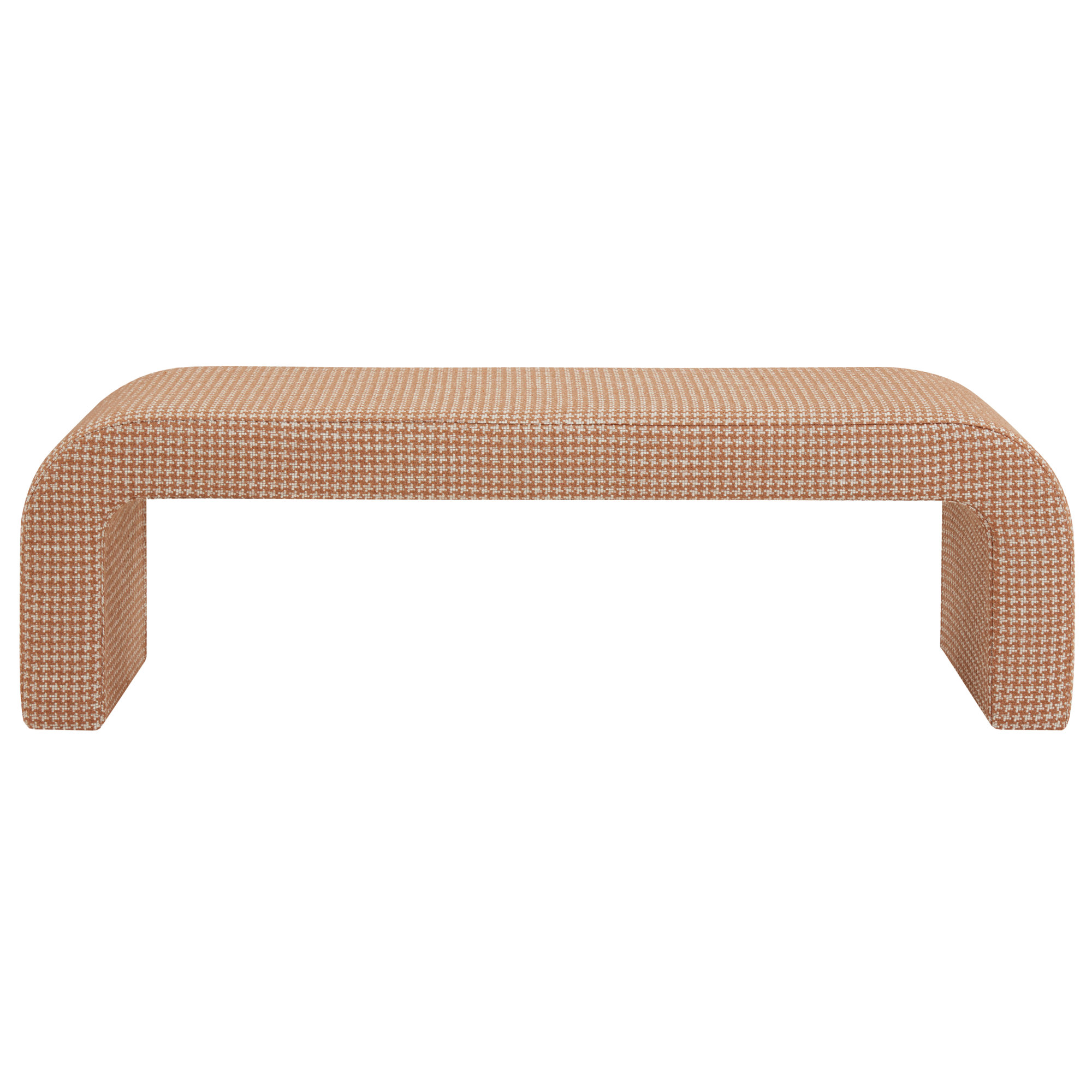 Daine 62" Upholstered Bench, Brown Houndstooth