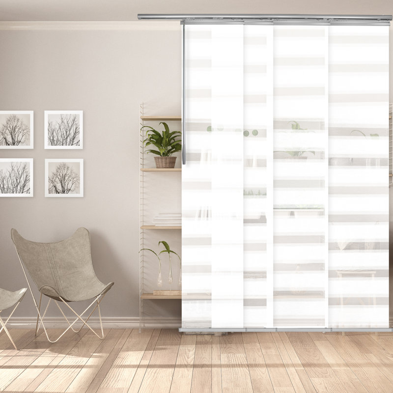 Store vertical semi-diaphane, Nickel satiné, L 88 po x L 116 po