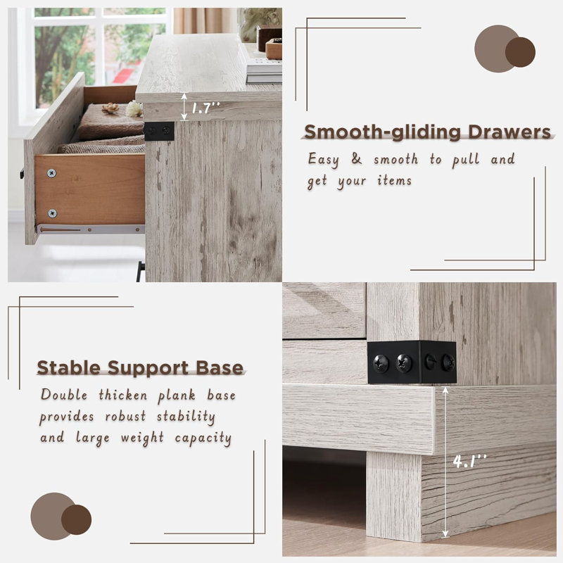 Ayriah 54'' W 7 - Drawer Dresser, Oyster Gray
