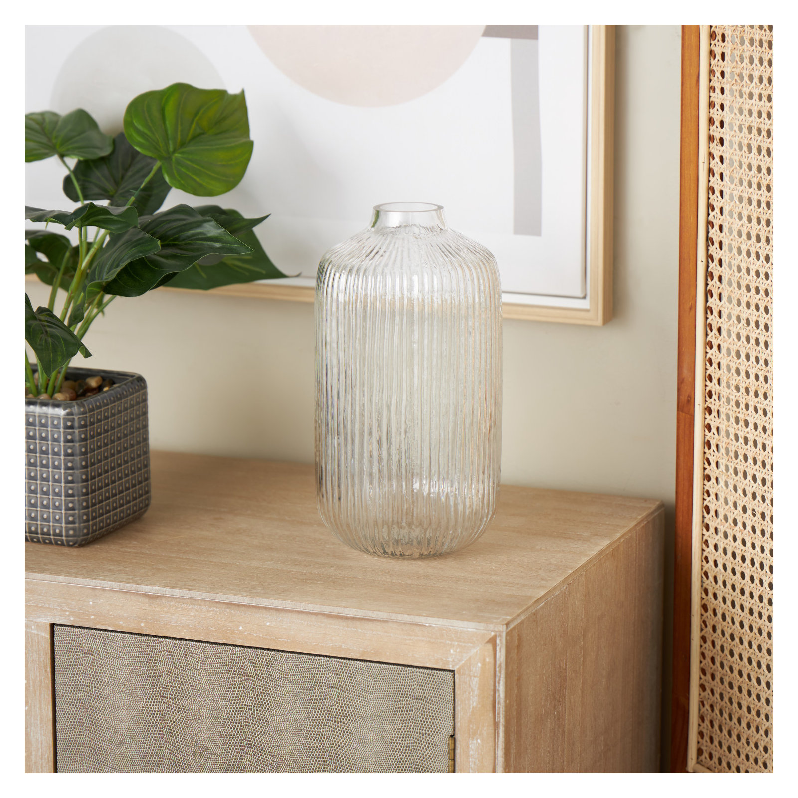 Perry Glass Table Vase, 11" H x 5.8" W x 5.8" D