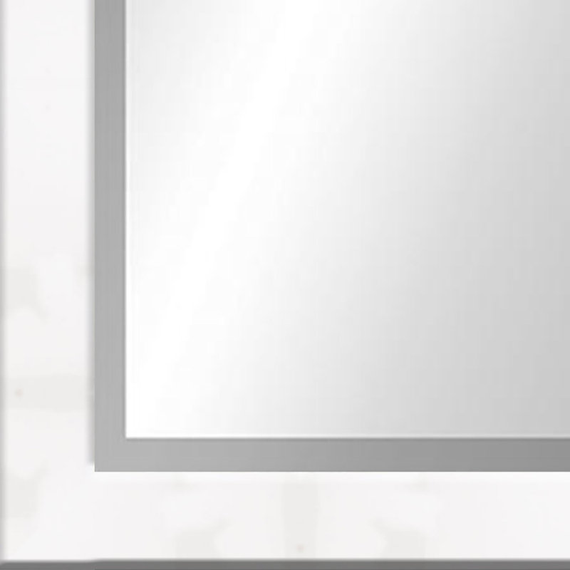 Miroir biseauté moderne et contemporain, Blanc très luisant, 32 po x 26 po