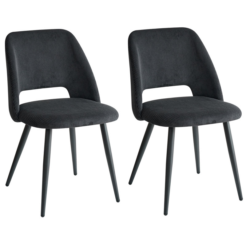43.5cm H Upholstered Metal Parsons Chair, Black