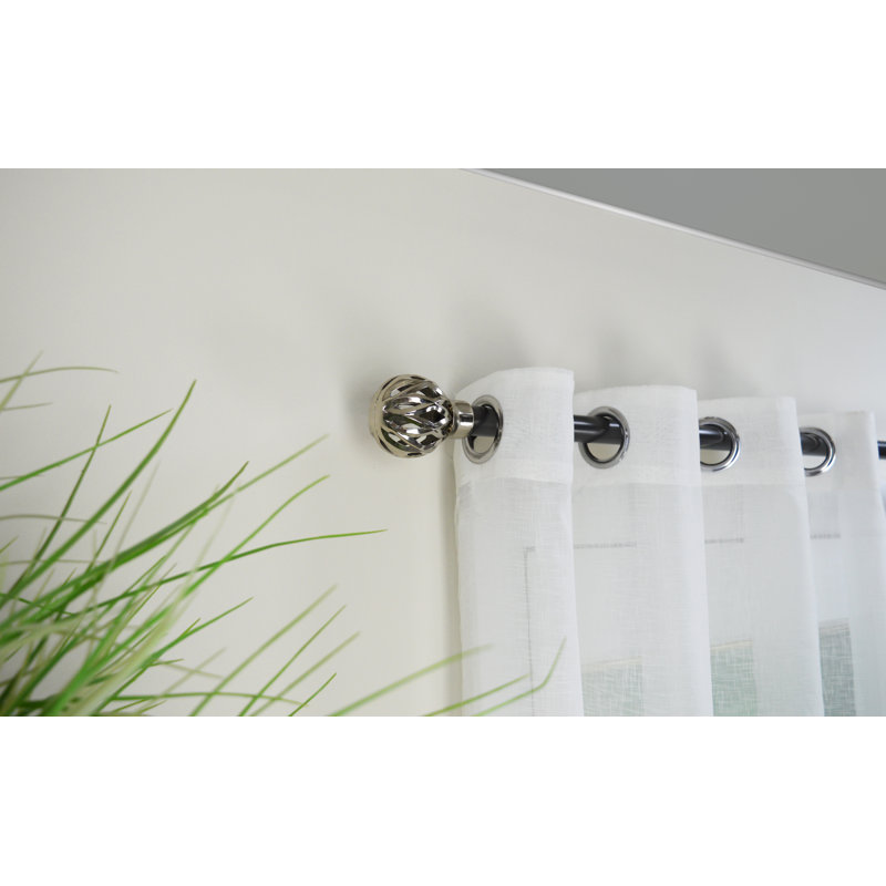 Imperial Sterling Adjustable Single Curtain Rod, 32" - 86"