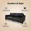 Courbes de style Mid-Century, cuir de polyuréthane respirant, pieds en bois massif, assemblage sans outils en 30 minutes, luxe adapté aux appartements-1244149021-1244149022-1244149025