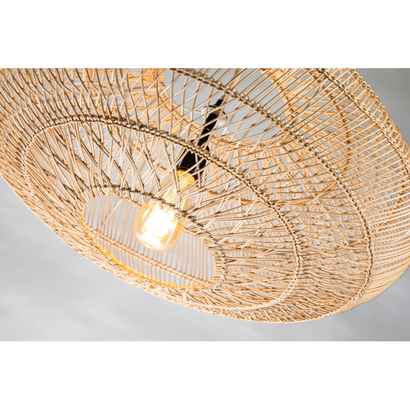 Grand luminaire suspendu en rotin naturel moderne
