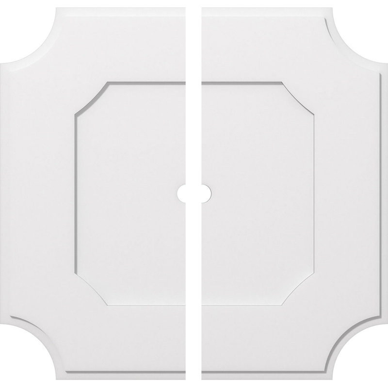 Médaillon de plafond contemporain en PVC de qualité architecturale Locke, deux pièces, H 1 po x l 40 po x P 40 po