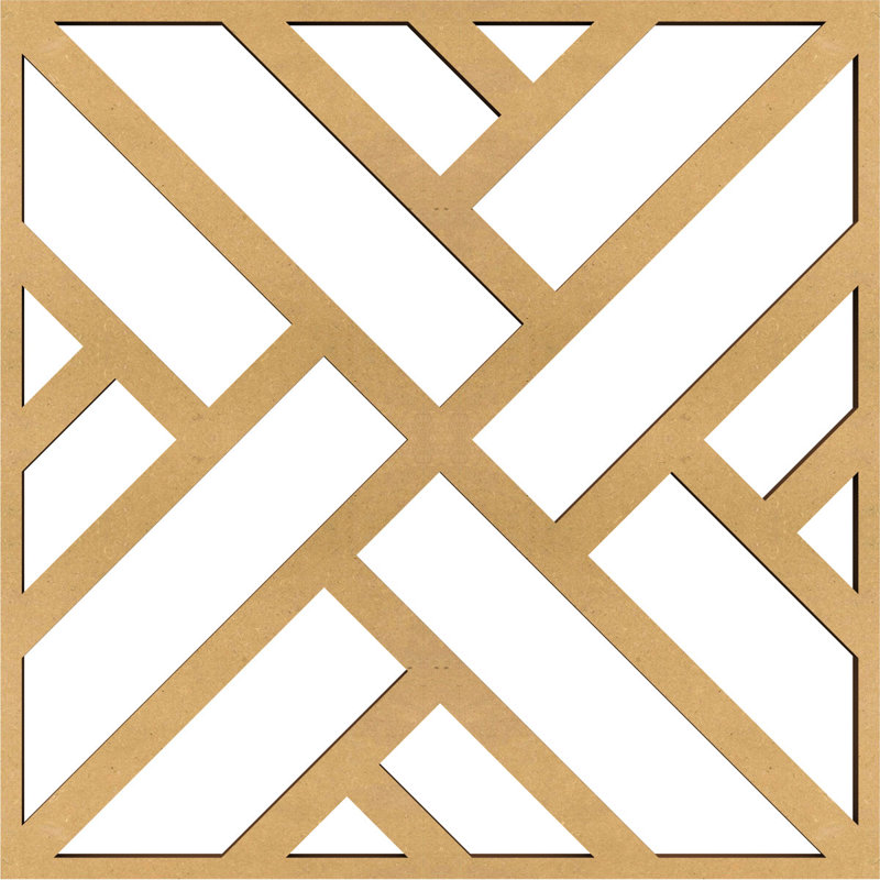 Panneaux muraux décoratifs en bois Killeen, Noyer blanc, H 7 3/8 po x l 7 3/8 po x P 3/8 po