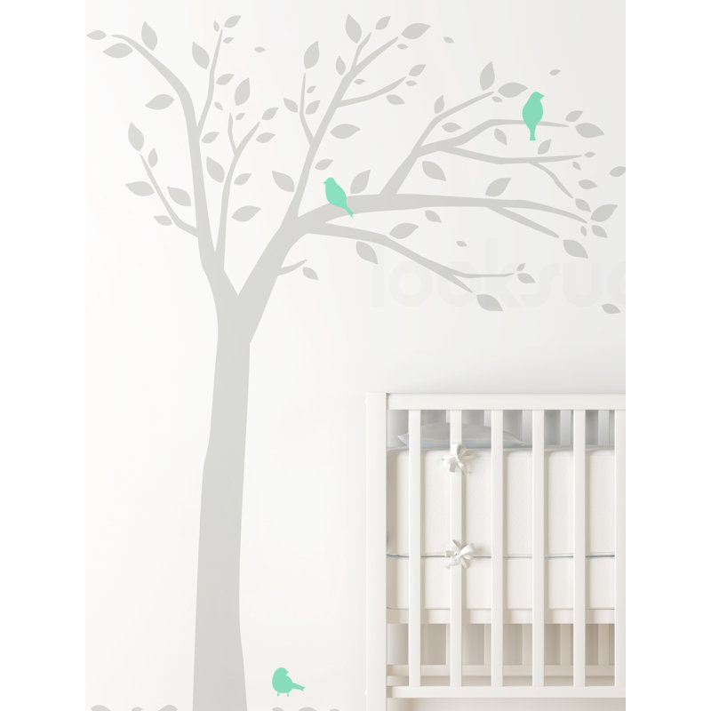 Plants & Flowers Non-Wall Damaging Wall Decal, Gray/Mint