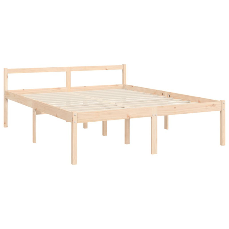 Anniki Solid Wood Bed, Brown, European Kingsize (160 x 200cm)