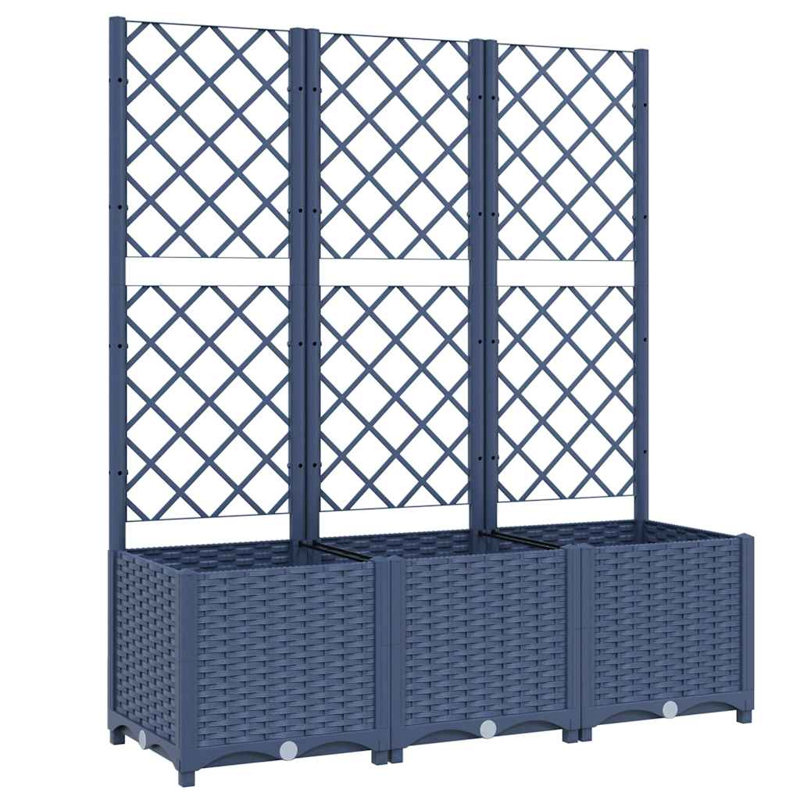Latitude Run® Garden Planter With Trellis PP, Dark Gray, 53.5" H x 47.2" W x 15.7" D, Without Wheels